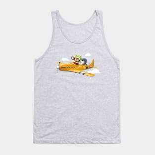 Little pilot and dog on a plane in the Sky Tank Top